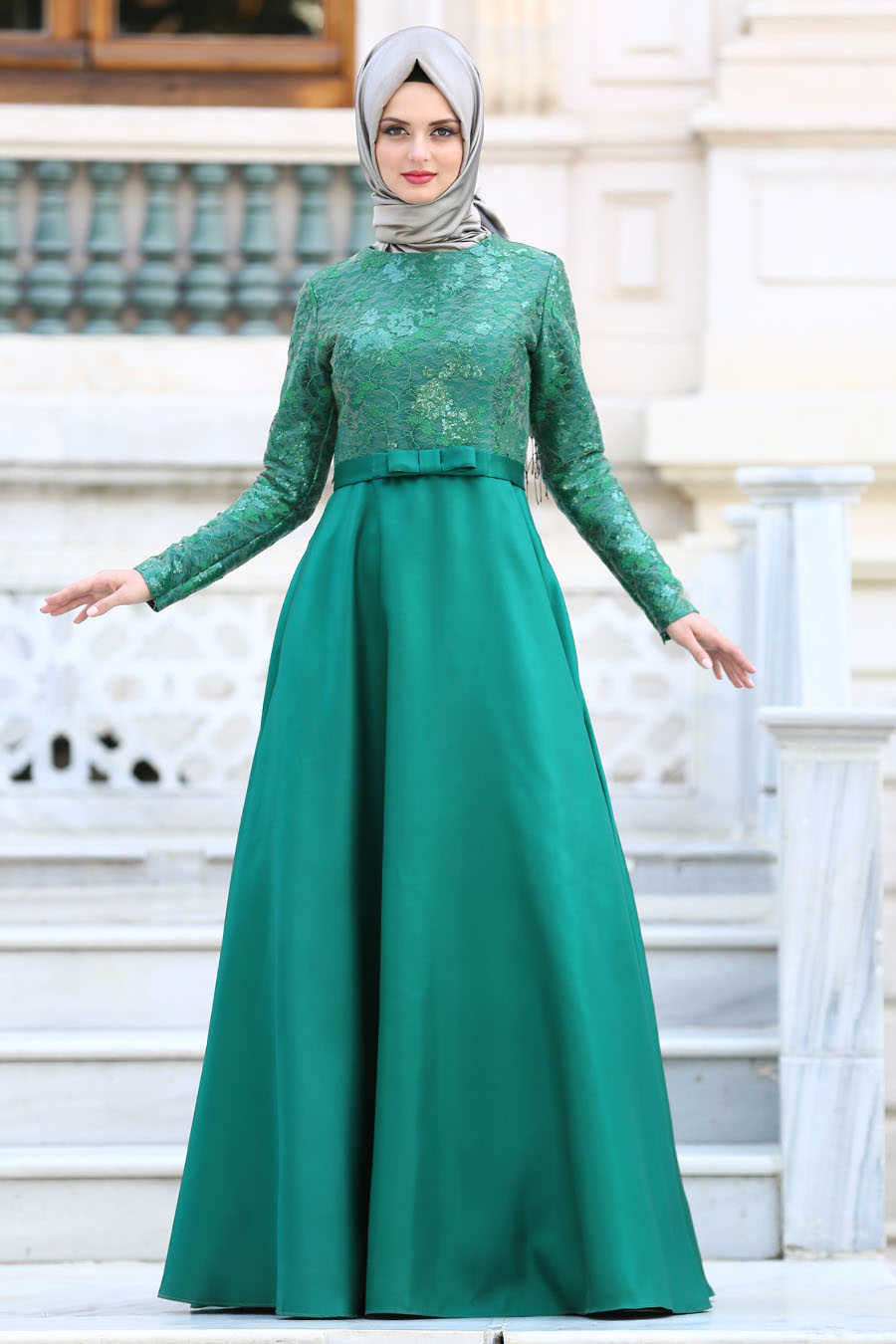 neva-style-green-hijab-evening-dress-2372y-neva-style