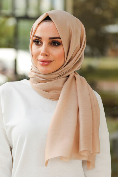 Beige Hijab Shawl 7548BEJ - Neva-style.com