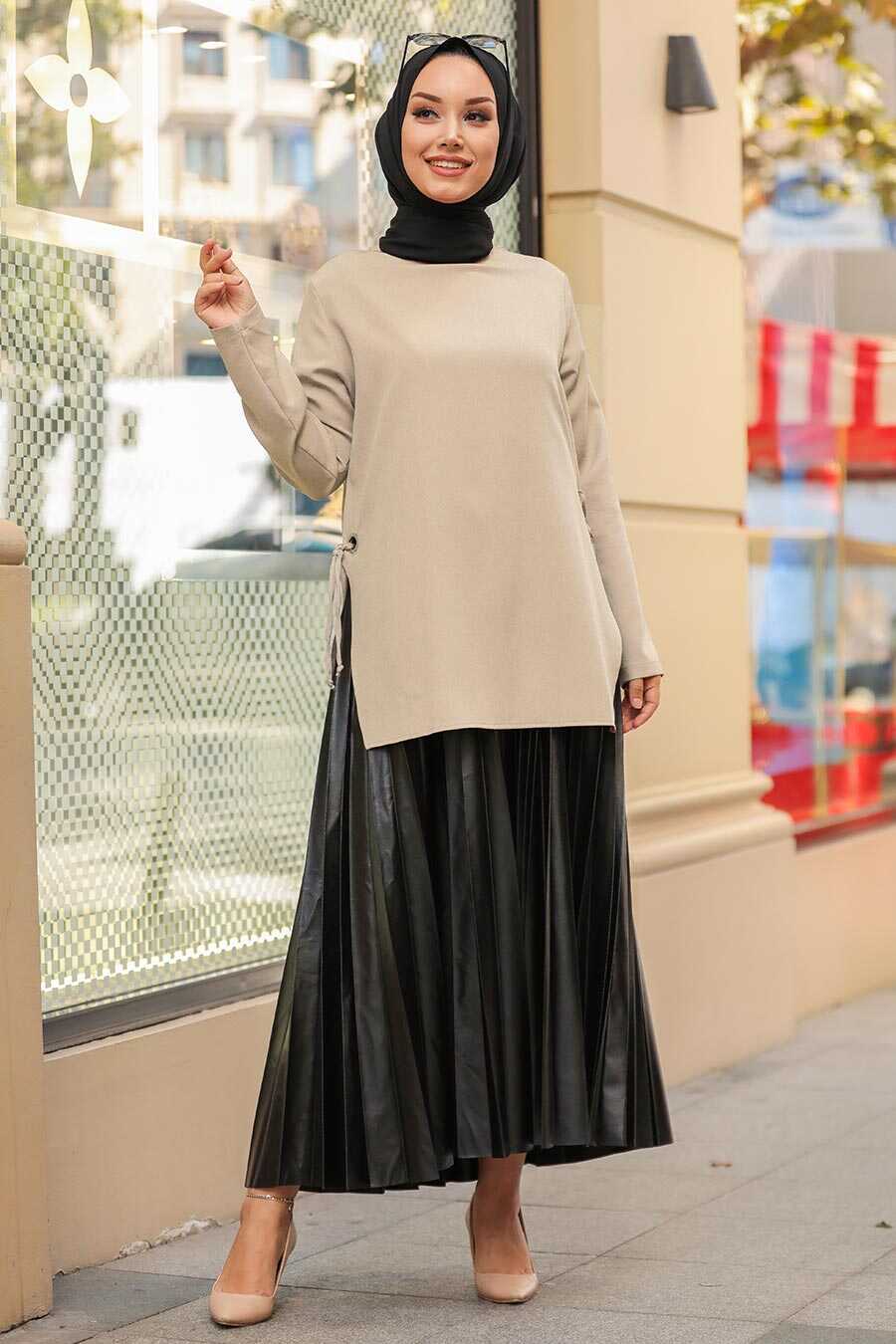 Beige Hijab Suit 1298BEJ - Neva-style.com