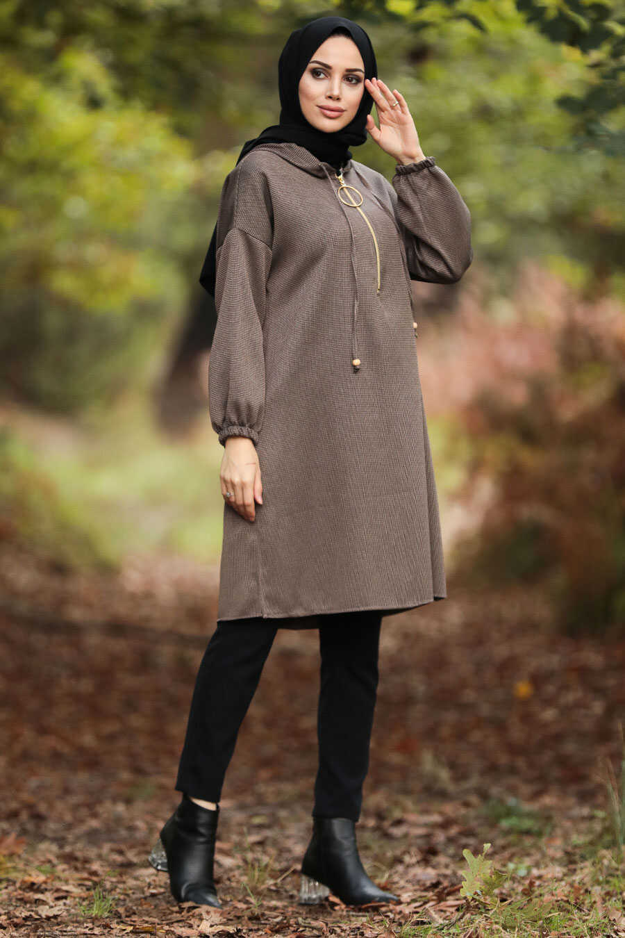 Beige Hijab Tunic 4920BEJ - Neva-style.com