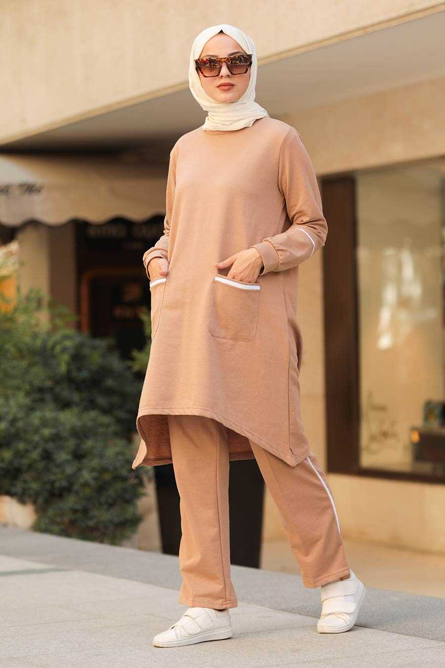 Biscuit Color Hijab Suit 40321BS - Neva-style.com