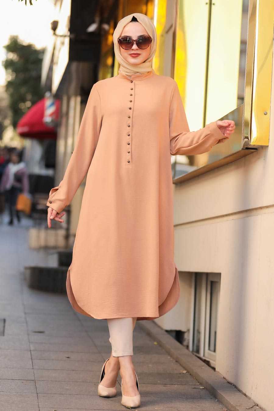 Biscuit Hijab Tunic 10042BS - Neva-style.com