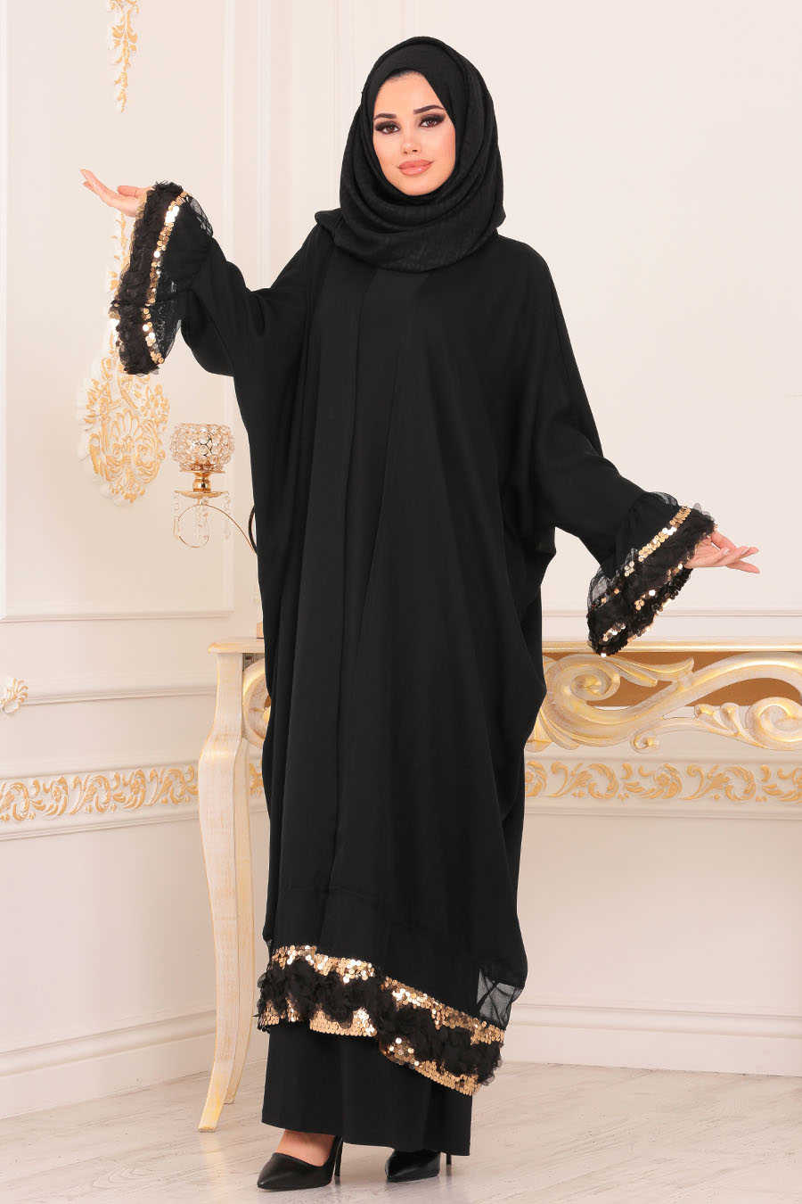Neva Style  Black Hijab  Abaya  9004S Neva style  com