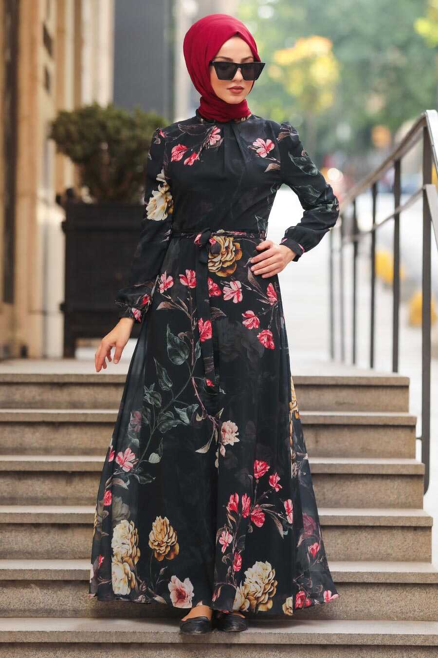 Black Hijab Daily Dress 8154S - Neva-style.com