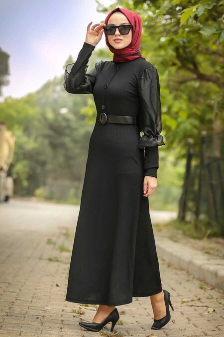 Black Hijab Daily Dress 6510S - Neva-style.com