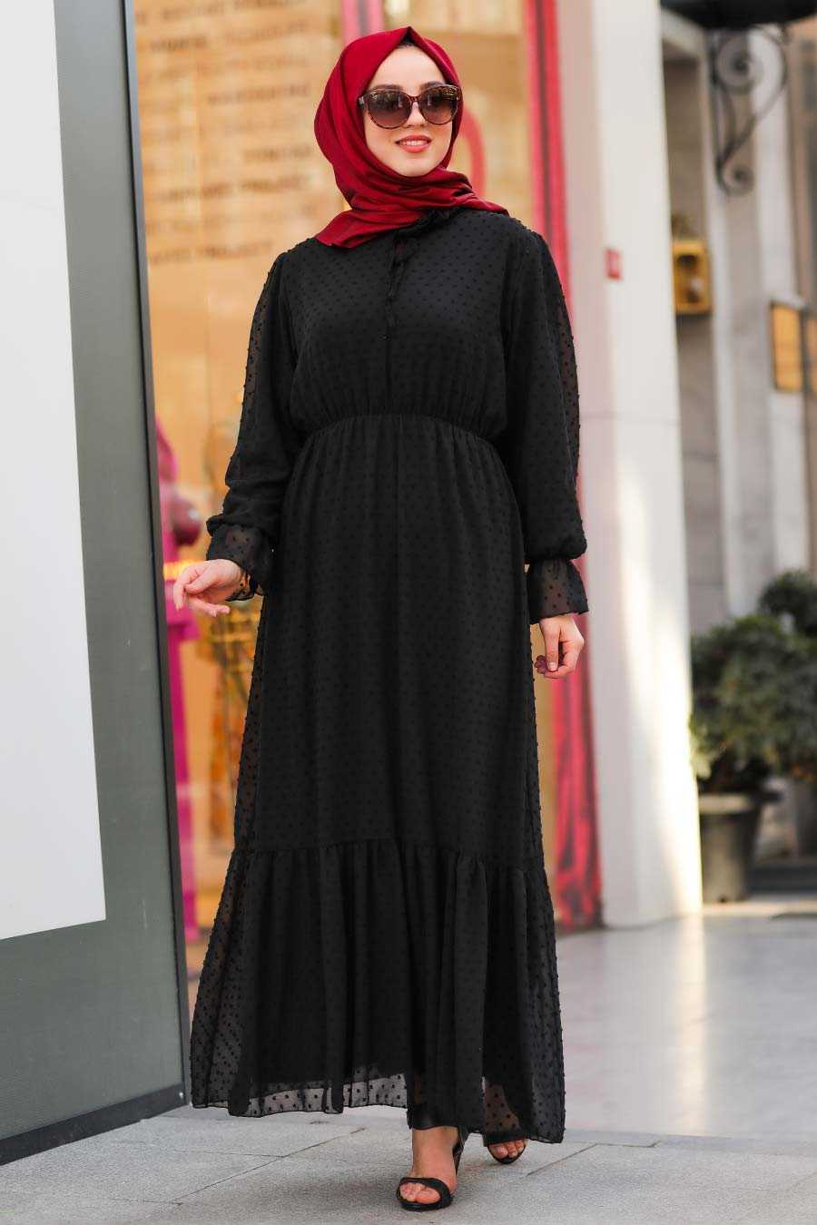 Black Hijab Dress 10077S - Neva-style.com