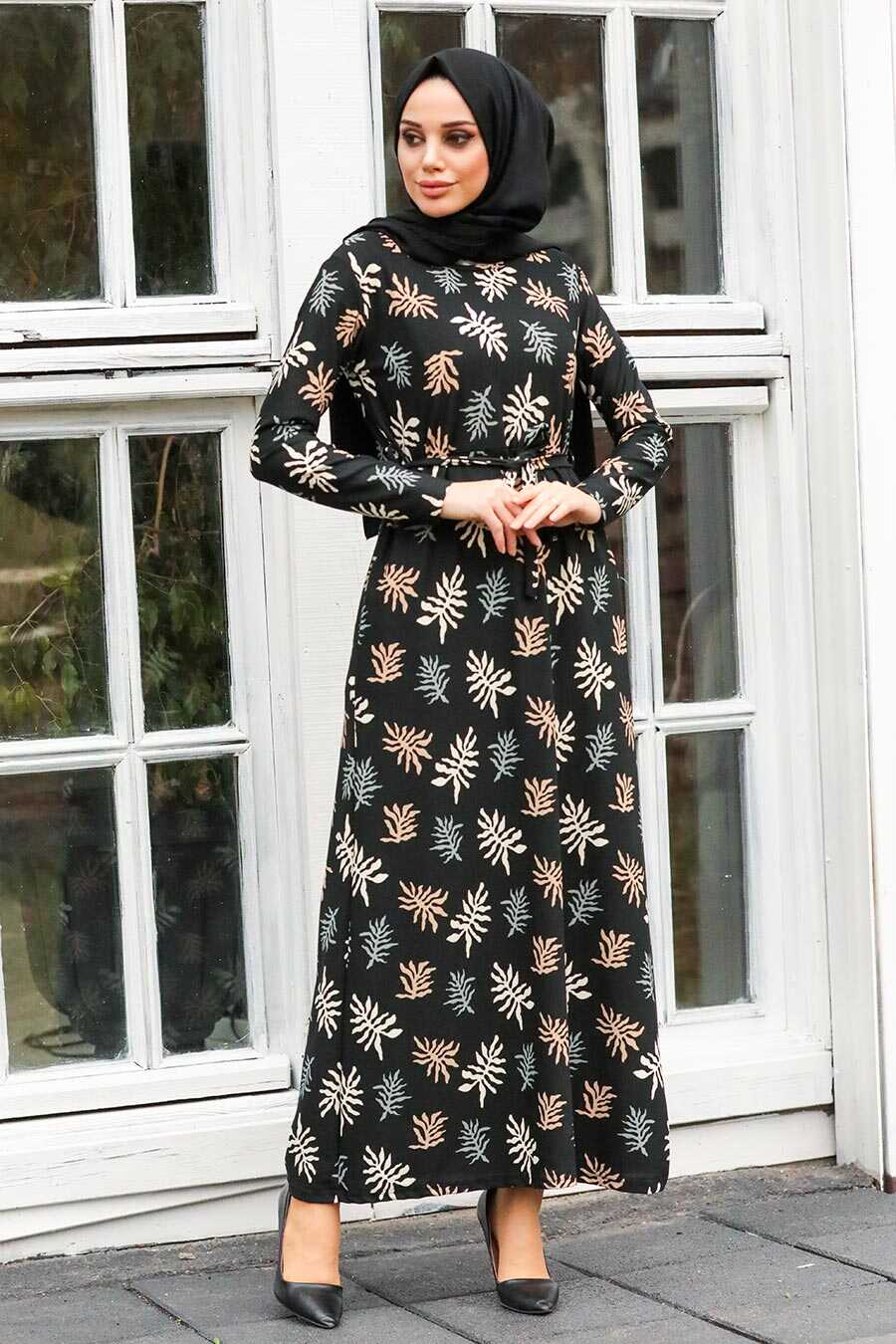 Black Hijab Dress 16835S - Neva-style.com