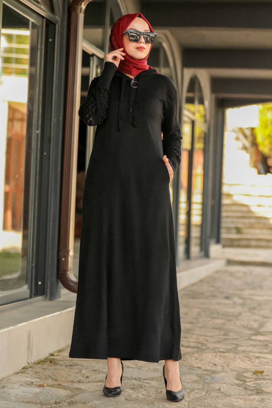 Black Hijab Dress 2343S - Neva-style.com
