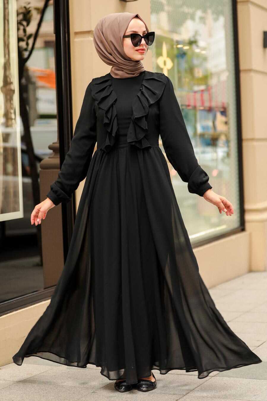 Black Hijab Dress 4297S - Neva-style.com