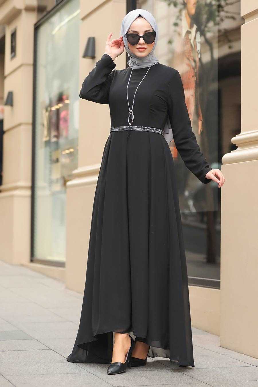 Black Hijab Dress 51231S - Neva-style.com