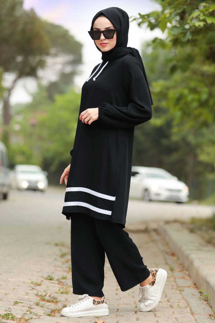 Black Hijab Dual Suit Dress 10212S - Neva-style.com