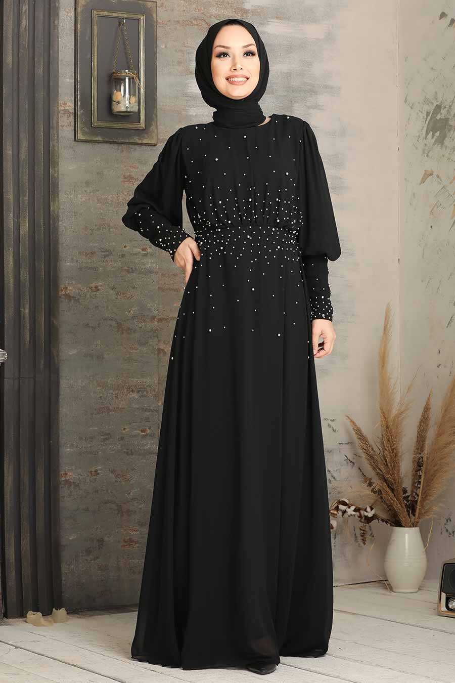 Black Hijab Evening Dress 50130S - Neva-style.com