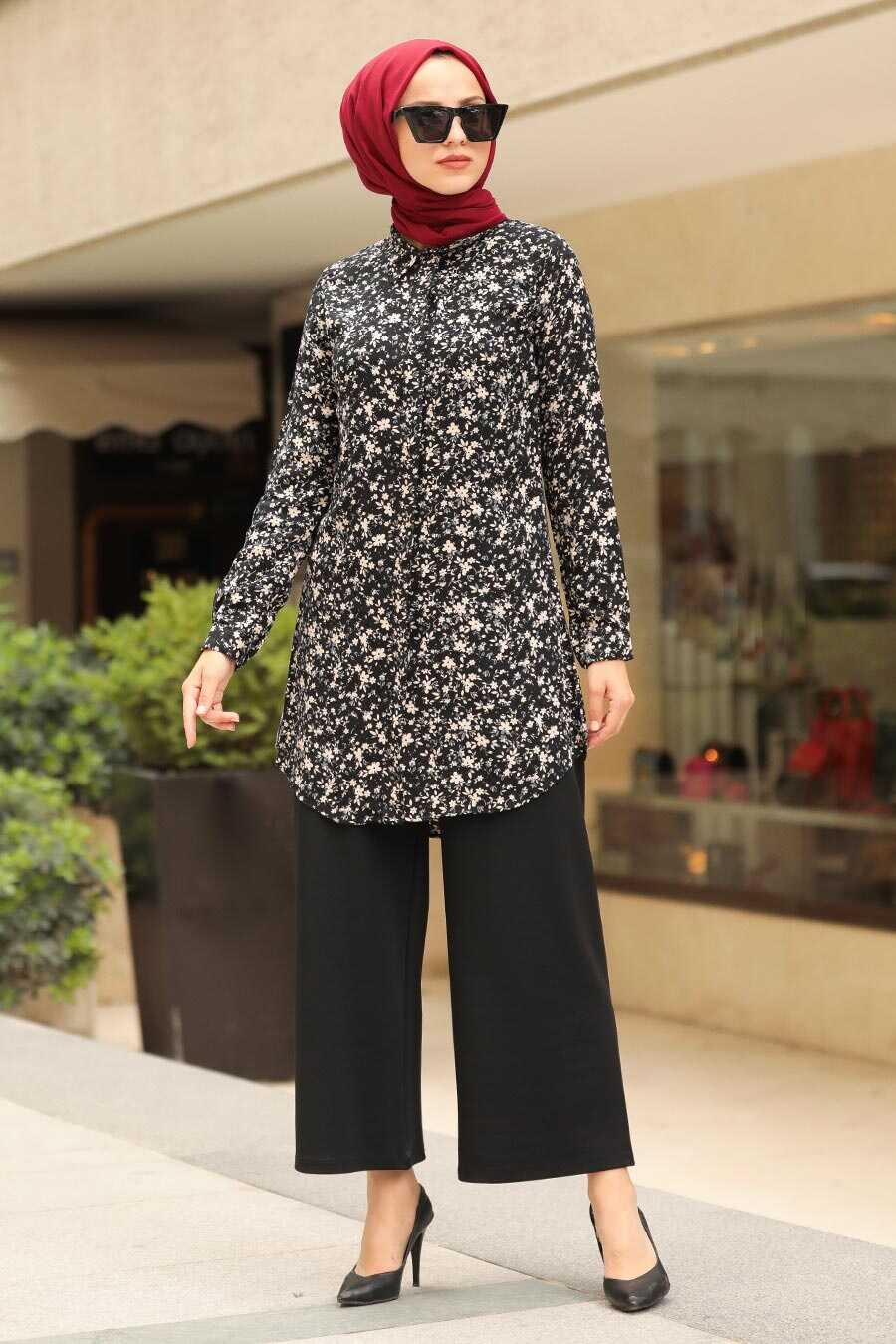 Black Hijab Shirt 44903S - Neva-style.com