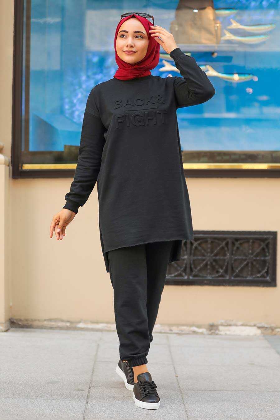 Black Hijab Suit 5742S - Neva-style.com