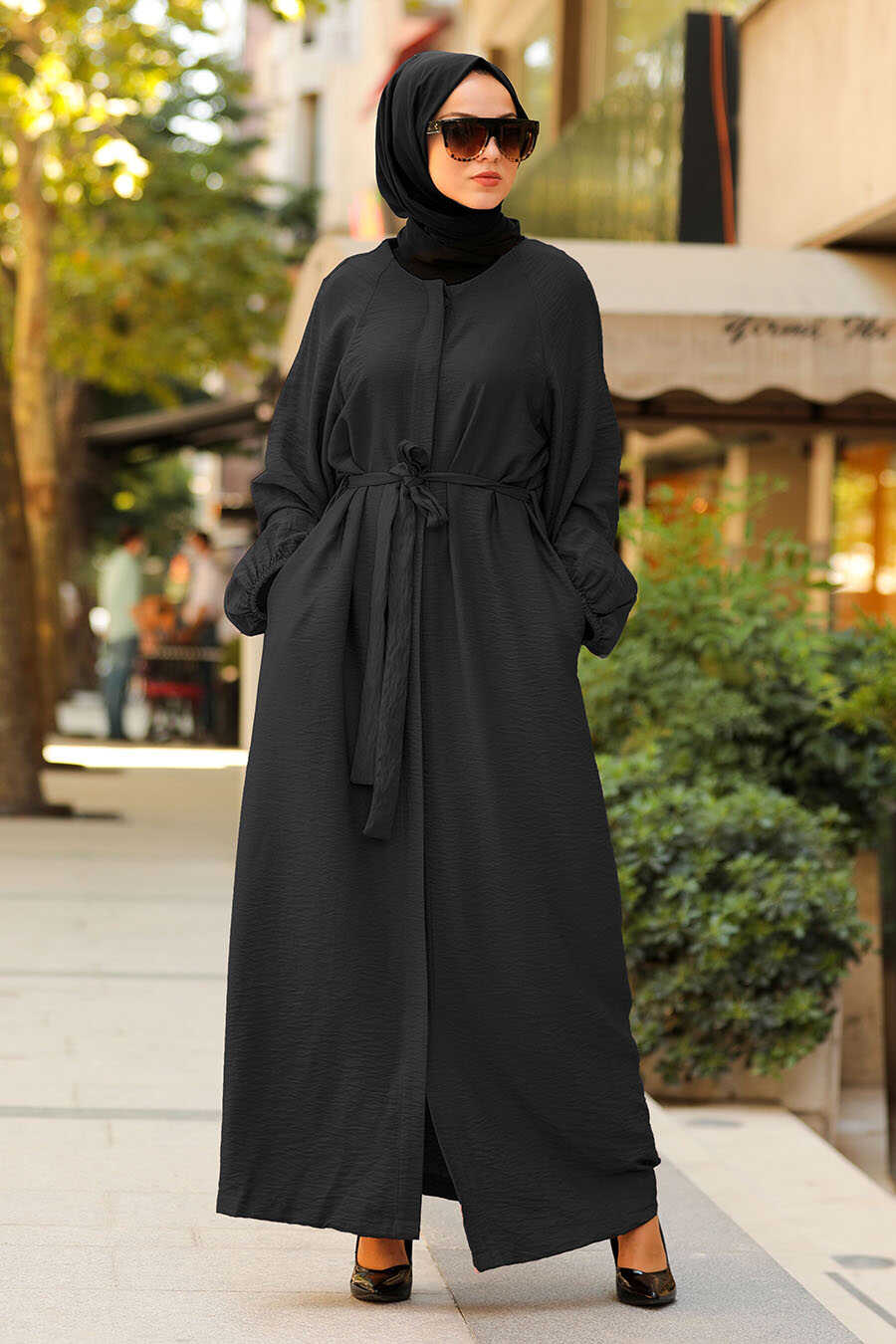 Black Hijab Turkish Abaya 40921S - Neva-style.com