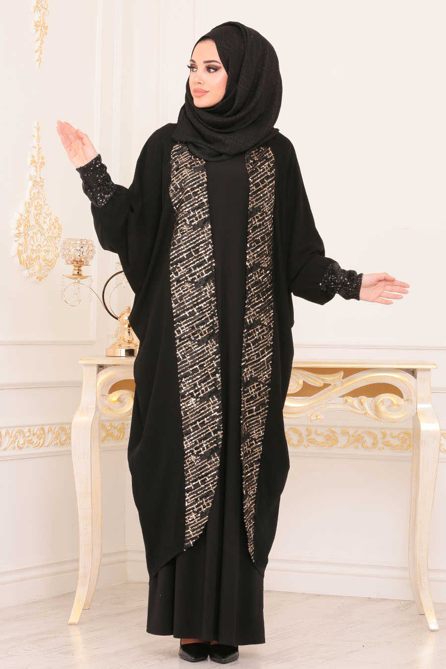 Black Hijab Abaya 8904S - Neva-style.com