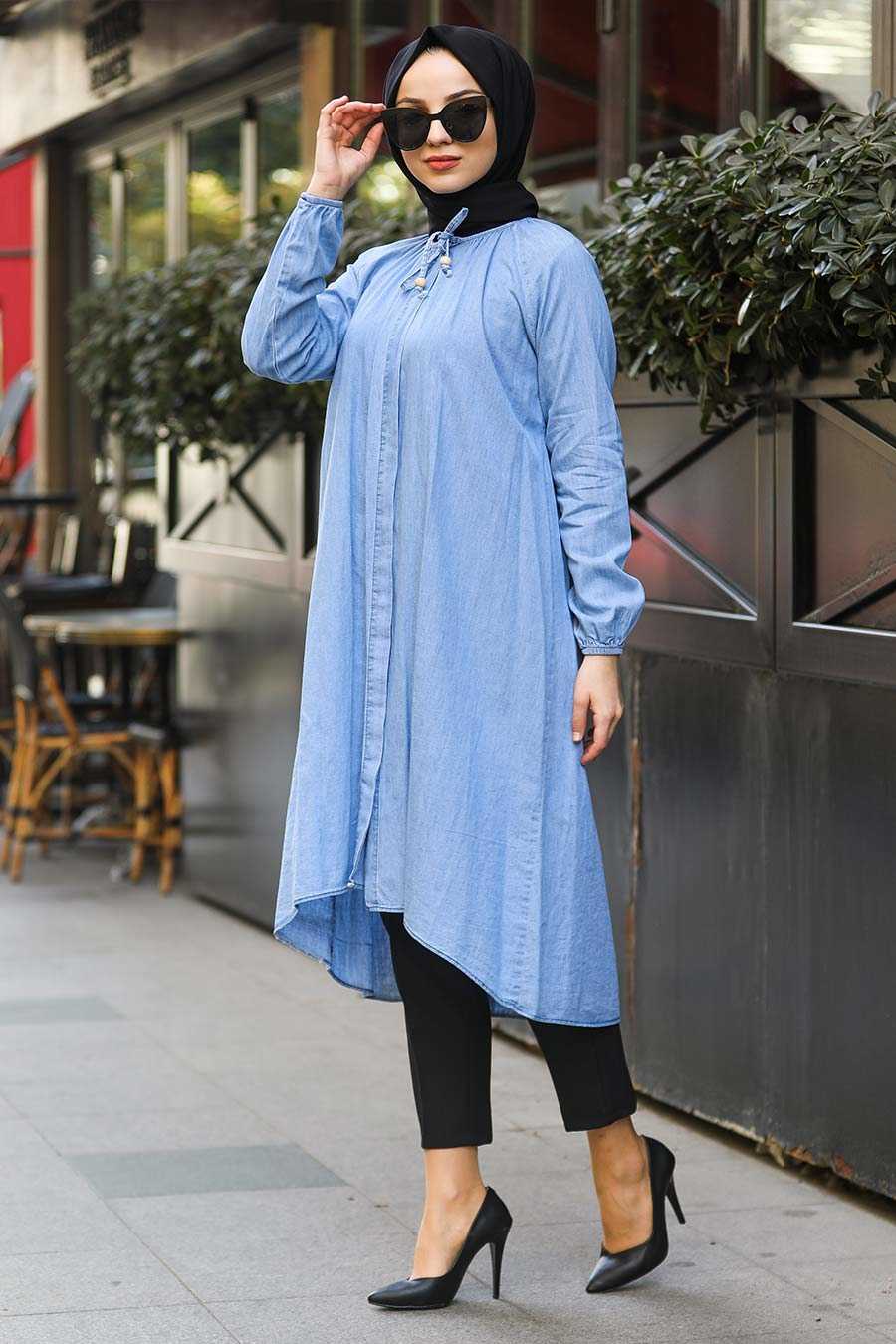 Blue Hijab Tunic 4440M - Neva-style.com