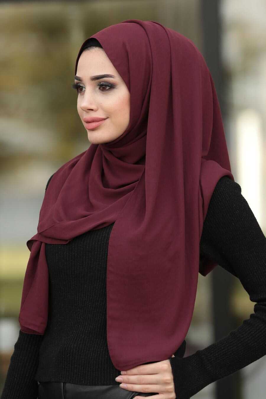 Clared Red Hijab Shawl 7513BR - Neva-style.com