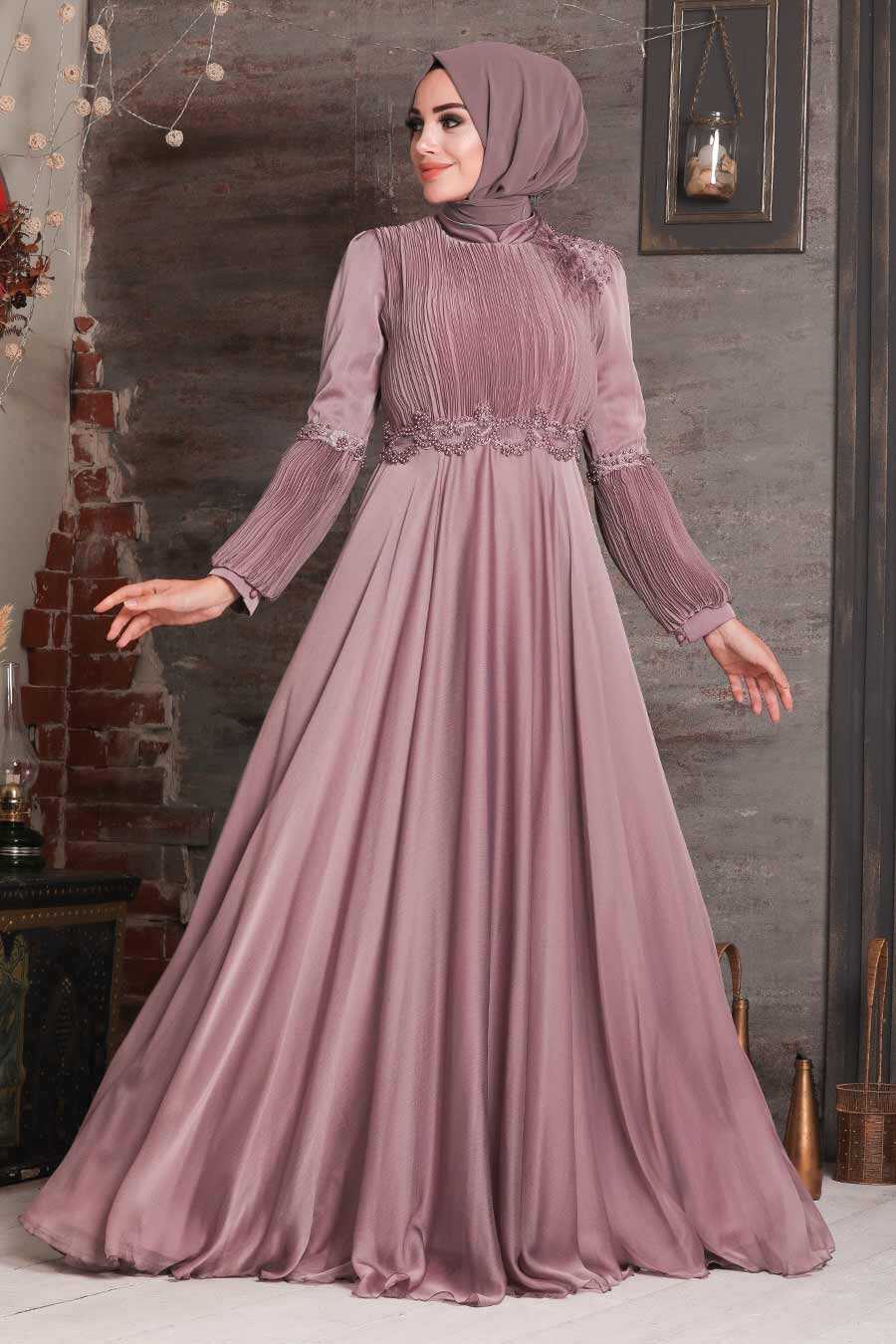 dusty rose evening dress