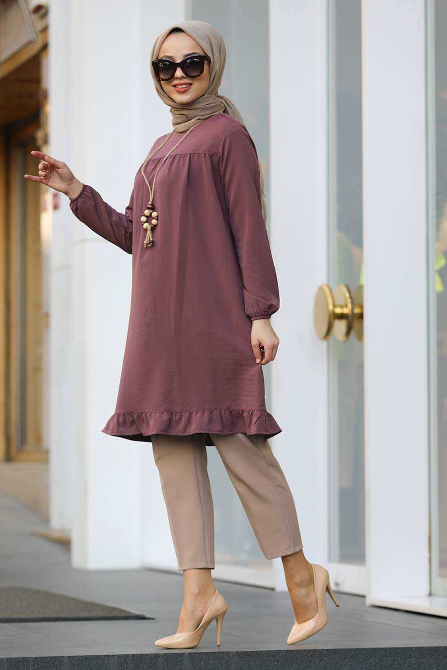 Dusty Rose Hijab Tunic 435GK - Neva-style.com