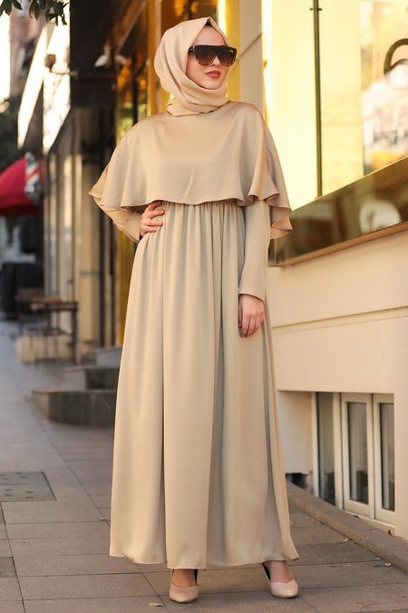 Gold Hijab Dress 4140GOLD - Neva-style.com