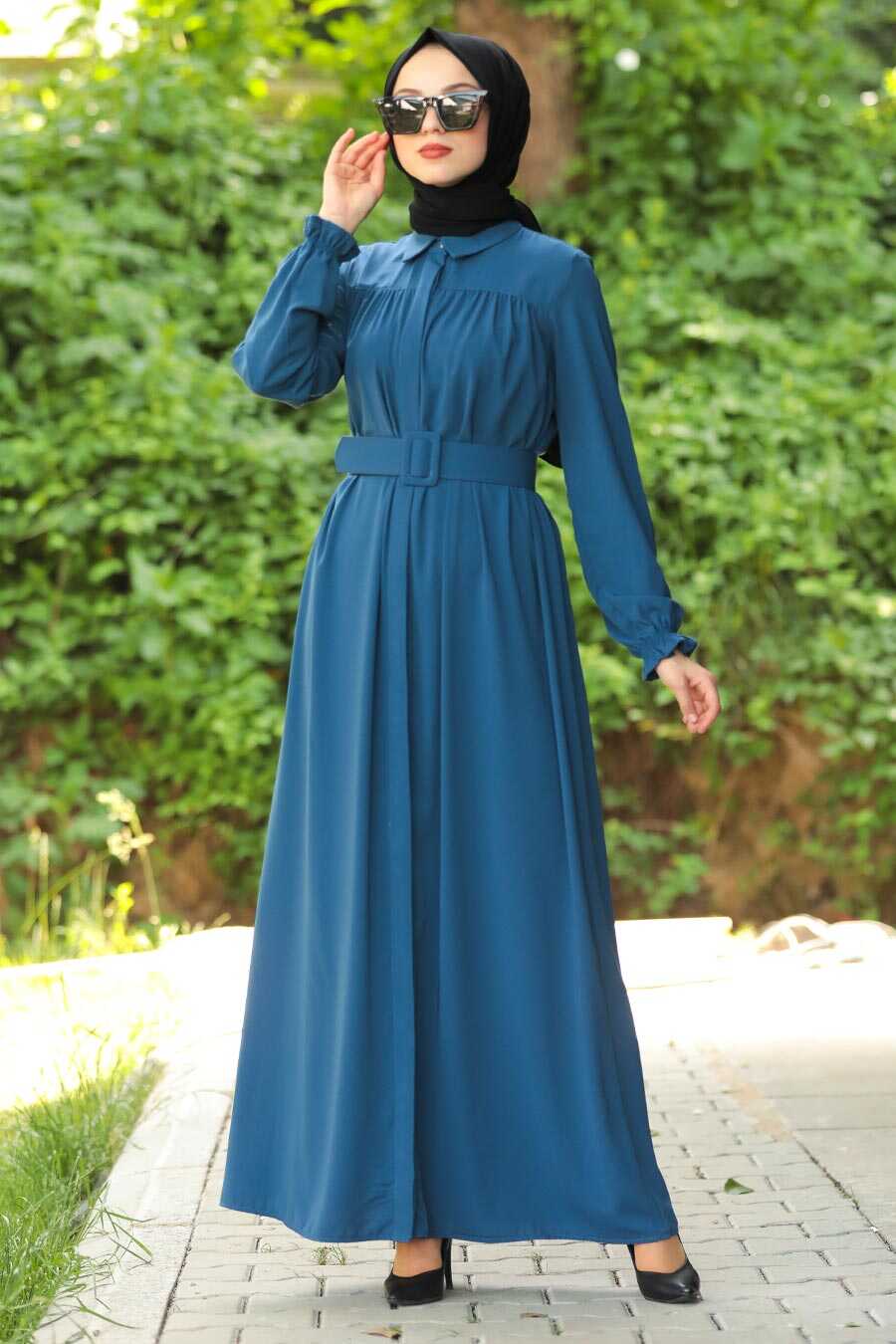 İndigo Blue Hijab Daily Dress 12580IM - Neva-style.com