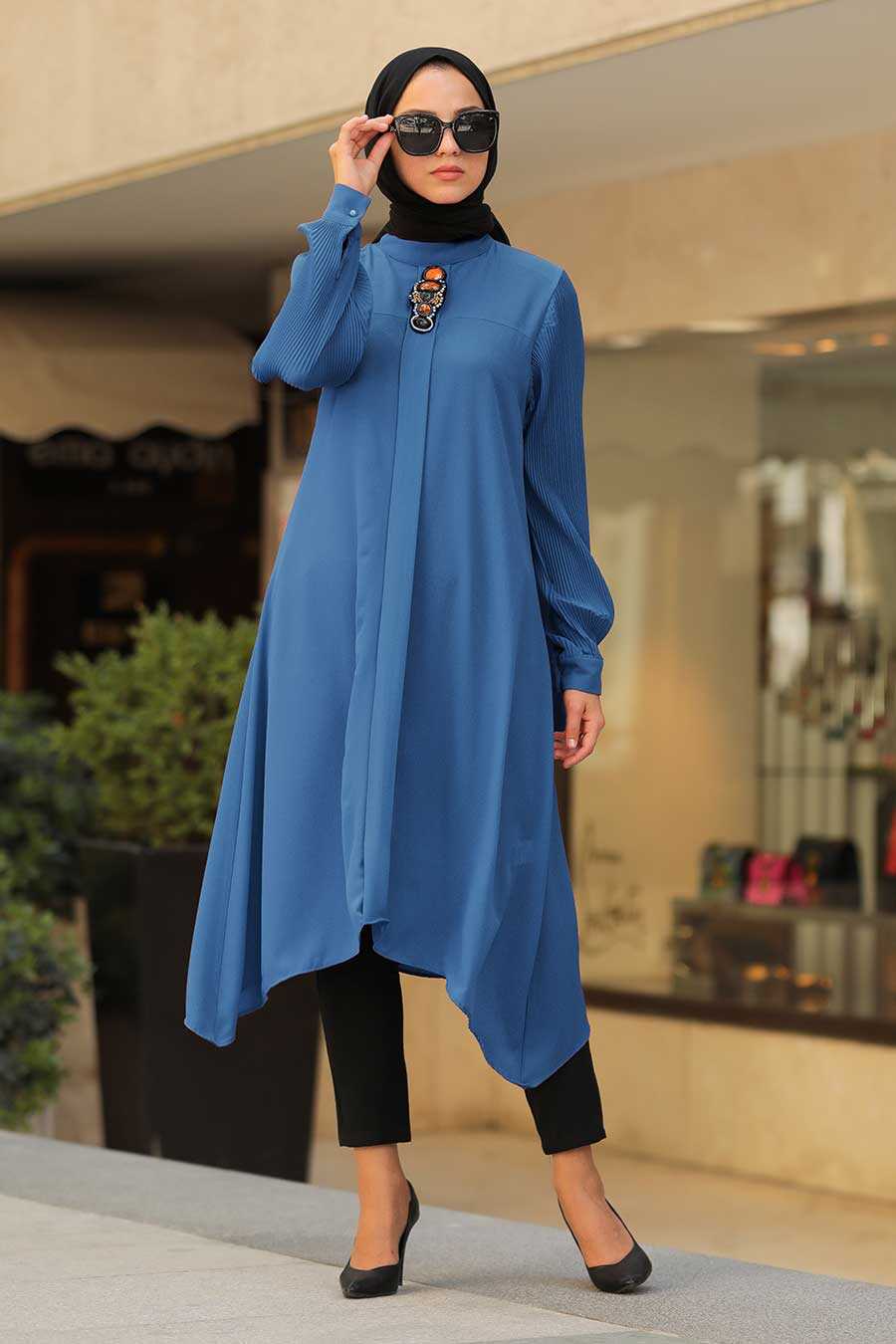 Indigo Blue Hijab Tunic 22702IM - Neva-style.com