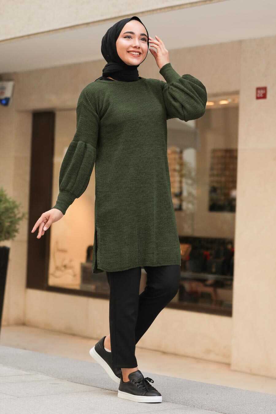 Khaki Hijab Tunic 17987HK - Neva-style.com