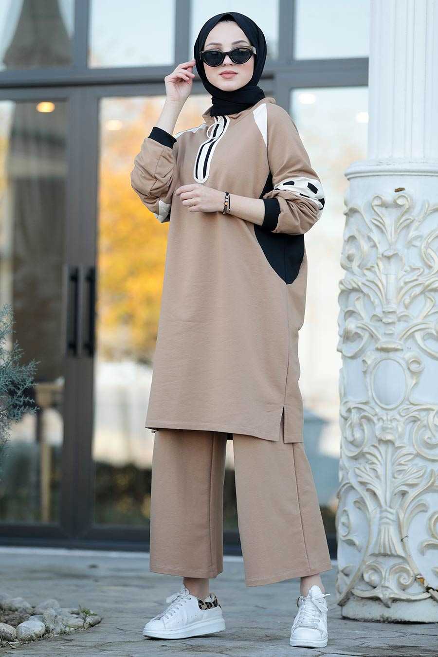 Latte Hijab Casual Suit 30217LT - Neva-style.com