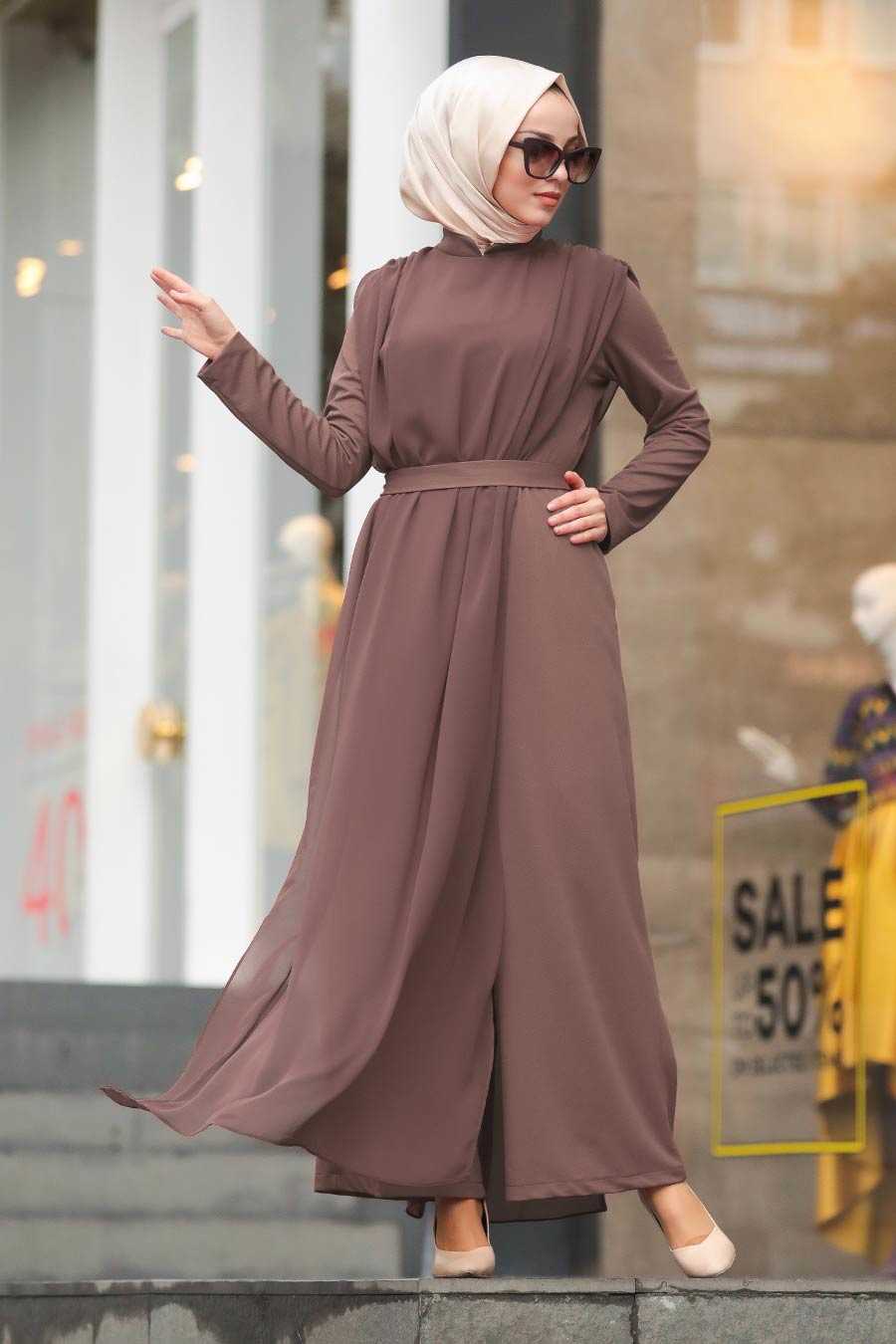 Mink Hijab Evening Jumpsuit 51182V - Neva-style.com