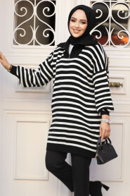 Modest Black Knitwear Top 65902S 