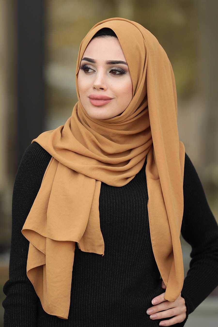 Mustard Hijab Shawl  7513HR Neva style com