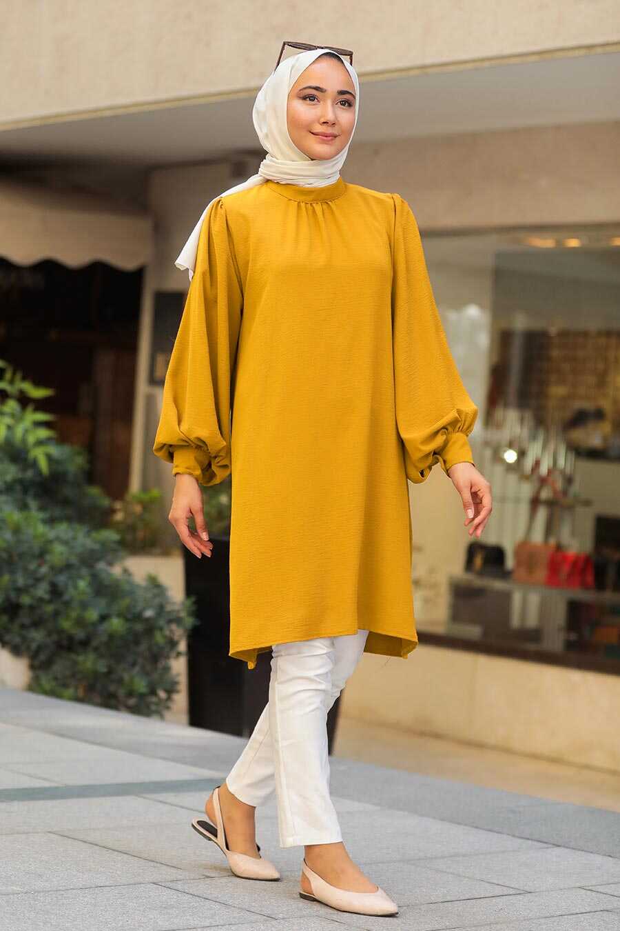 Mustard Hijab Tunic 23790HR