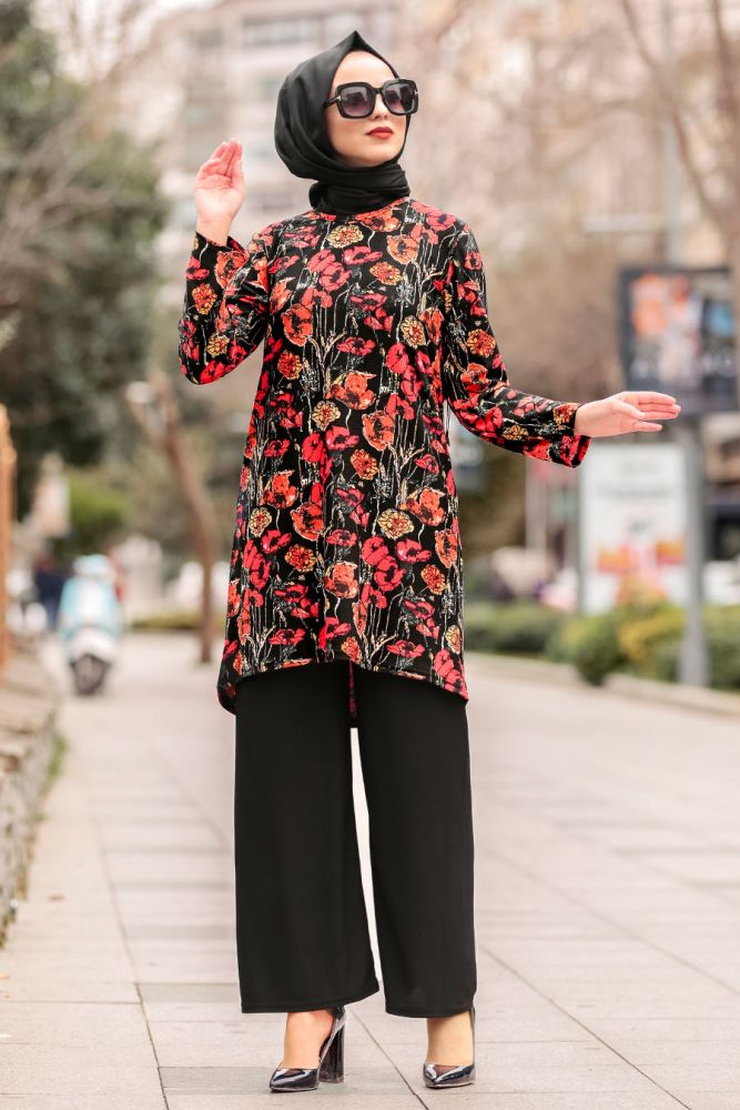 Neva Style Patterned Hijab Suit 20360DSN