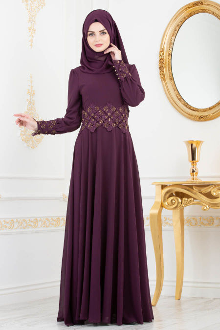 plum party dress