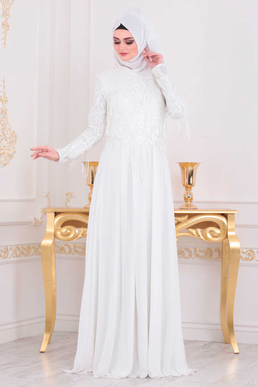 hijab white dress