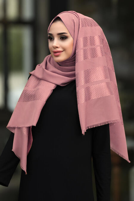 Pink Hijab Shawl 7505P - Neva-style.com