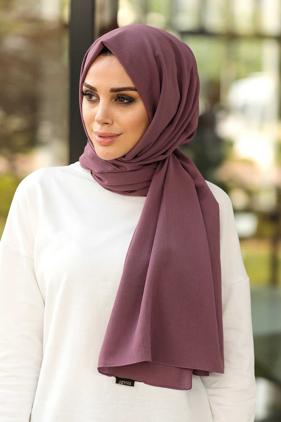 Plum Color Hijab Shawl 7550MU - Neva-style.com