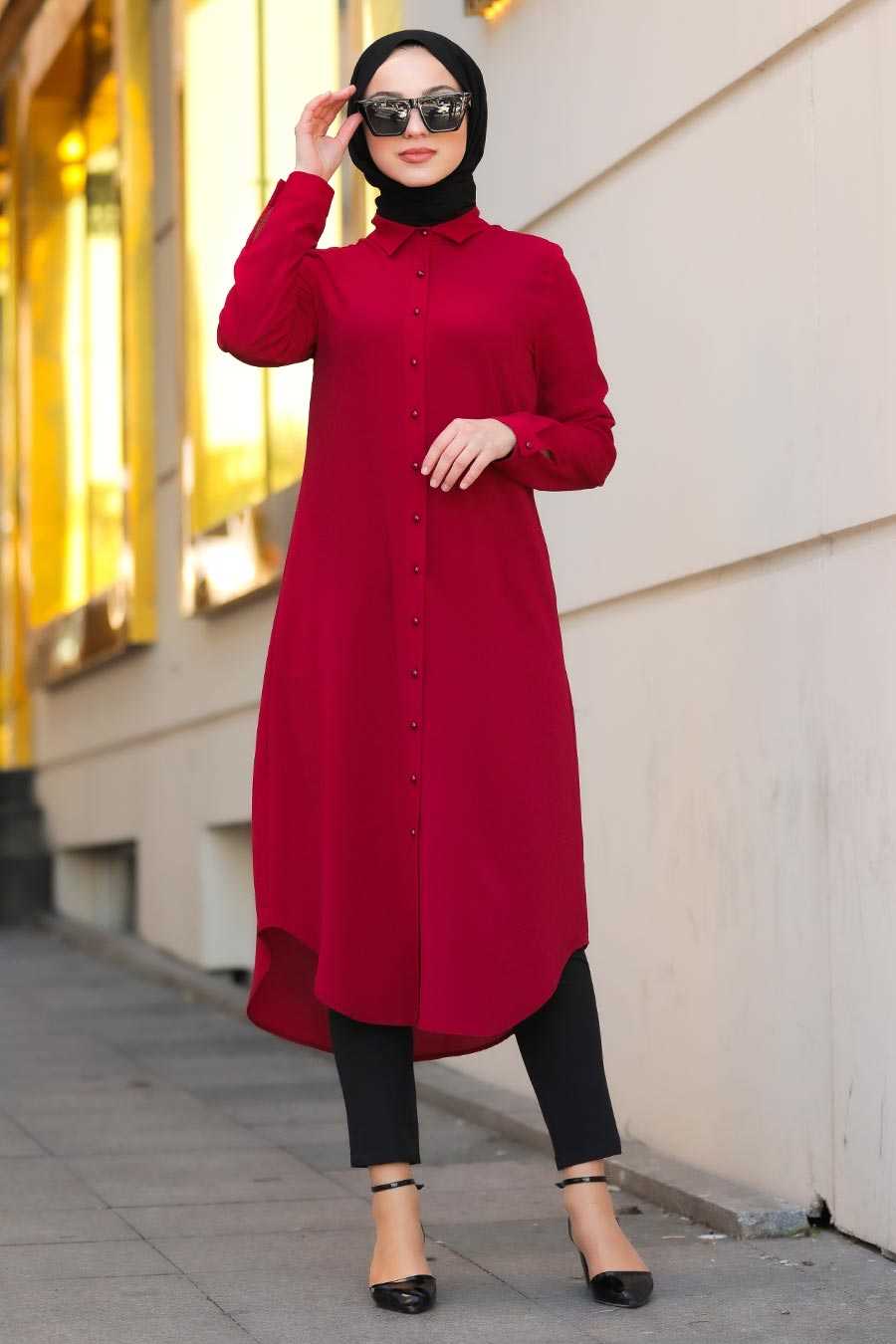 Red Hijab Tunic 4000K - Neva-style.com
