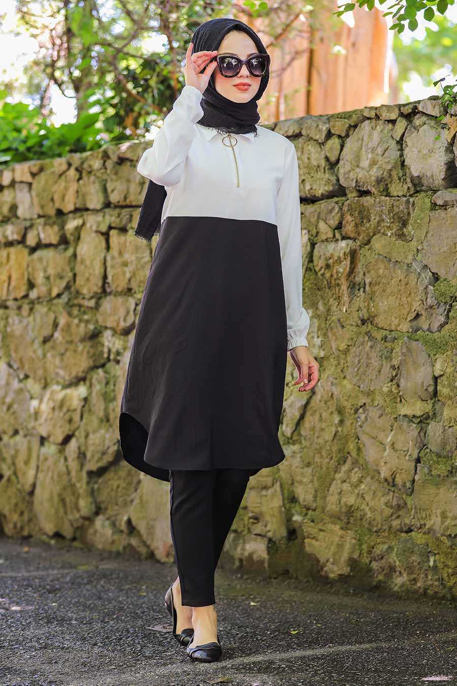 White Hijab Tunic 487B - Neva-style.com