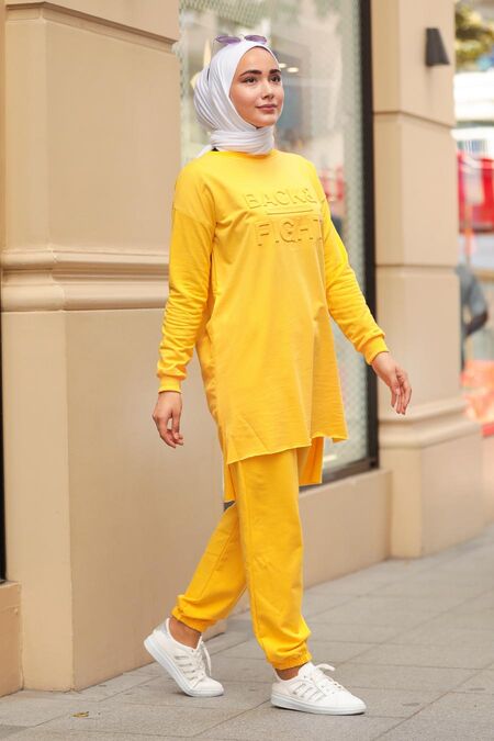 Yellow Hijab Suit 5742SR - Neva-style.com